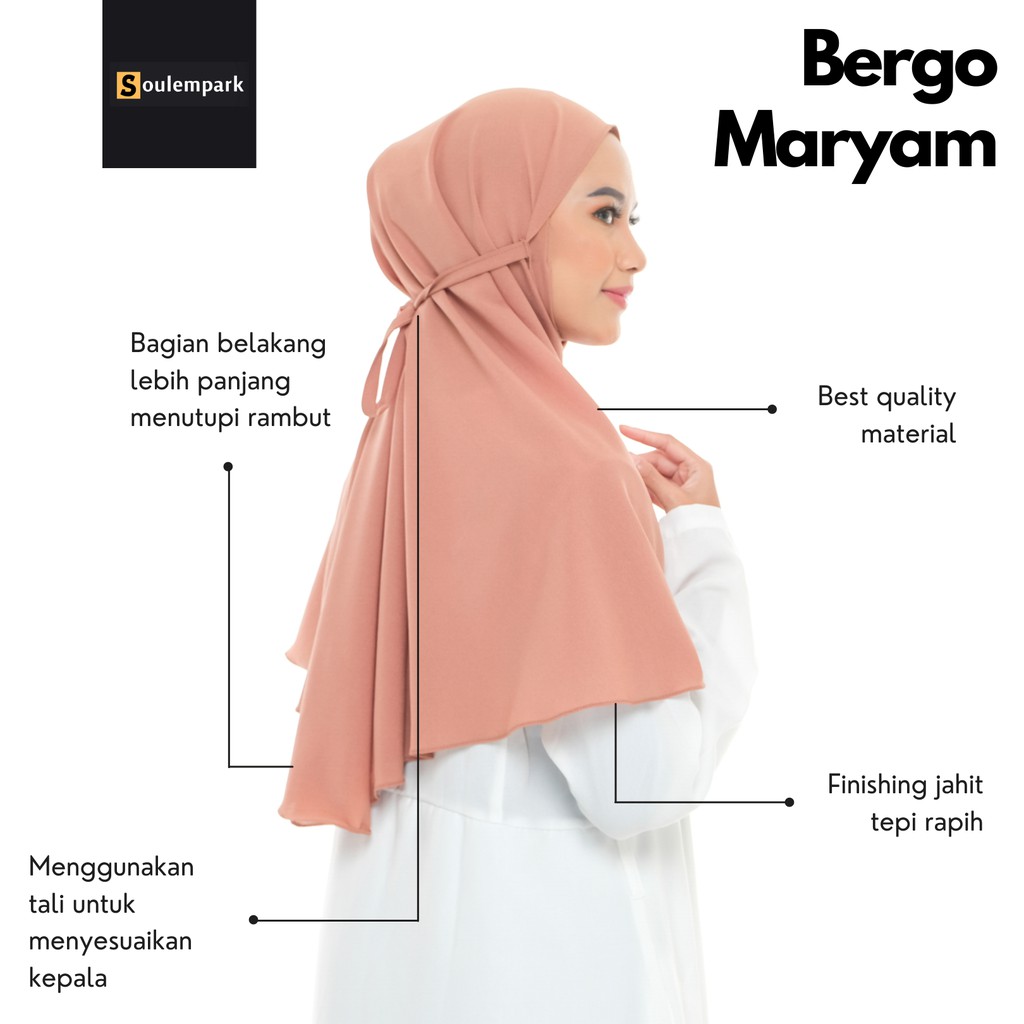 Hijab Instant Bergo Maryam Diamond Stretch