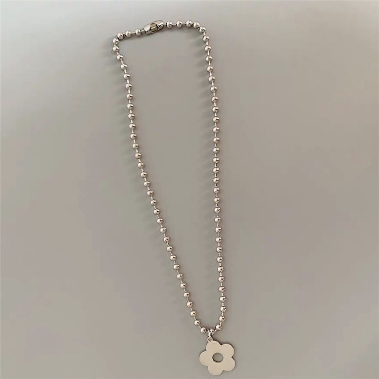 Disco elegan gadis disko Keren Bumi bunga stainless steel kalung wanita bola bead chain in gadis hip