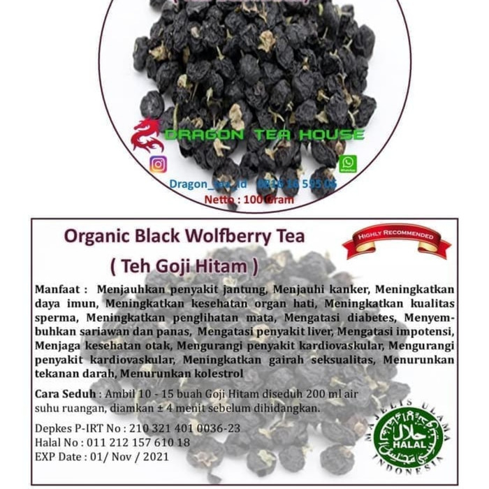 

promo 50gr Organic Black Wolfberry Tea / Teh Goji Berry Hitam / Kici / Kichi