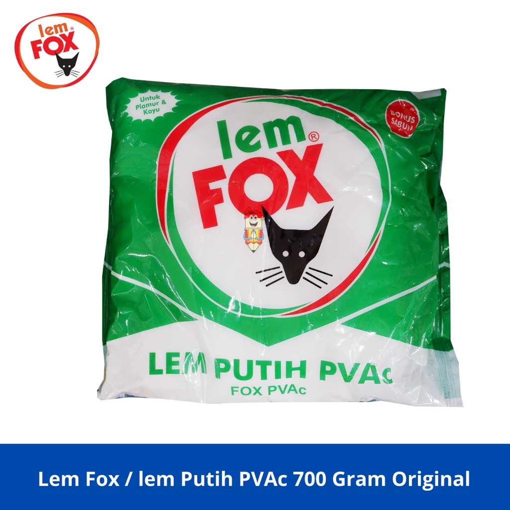 

Lem Fox serbaguna / lem Putih PVAc 700 Gram Original