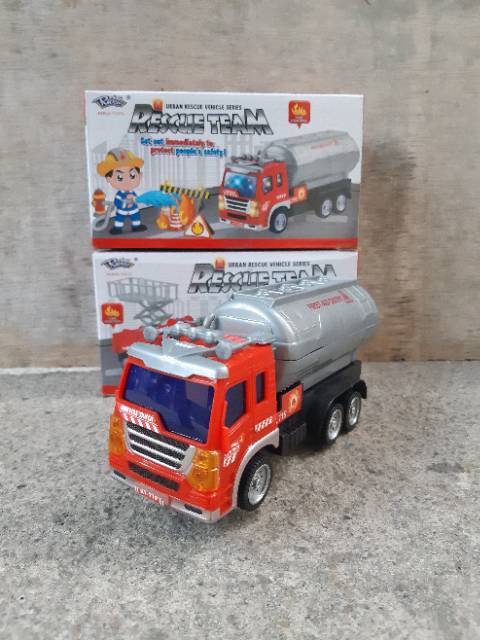 mainan truk tanki bump &amp; go edukatif - mobil tangki batre anak