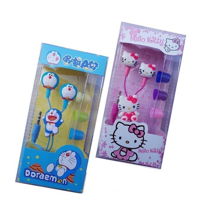 JG - HEADSET / HANDSFREE KARAKTER DORAEMON &amp; HELLO KITTY