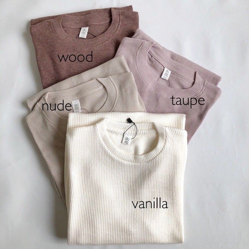 Atasan Basic Kaos Rib GAP Pria Wanita