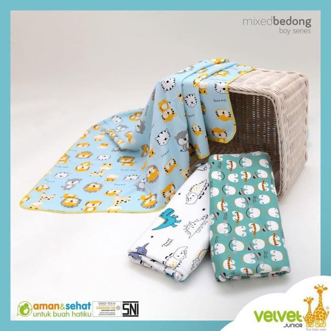 Velvet Junior Kain Bedong Bayi - Bedong Bayi Baru Lahir Newborn - BOY