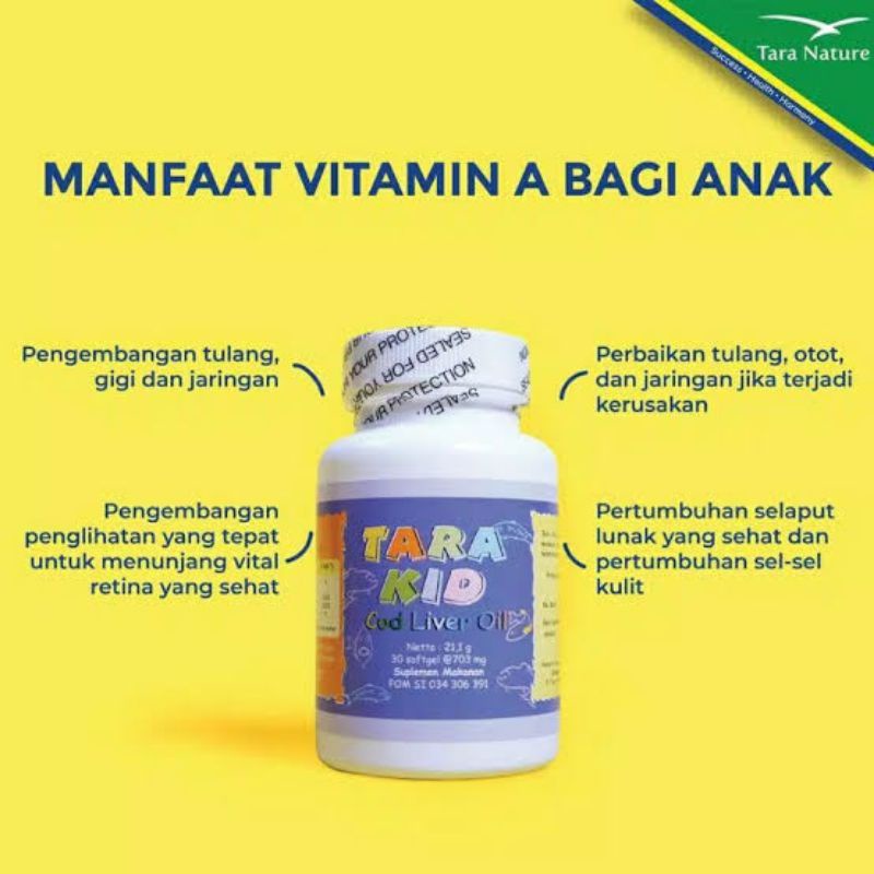 EXP 2025 PROMO Tara Kid Tarakid 30 Kapsul Original - Suplemen Otak Cerdas dan Pertumbuhan Anak COD Liver Oil DHA 30 Softgel