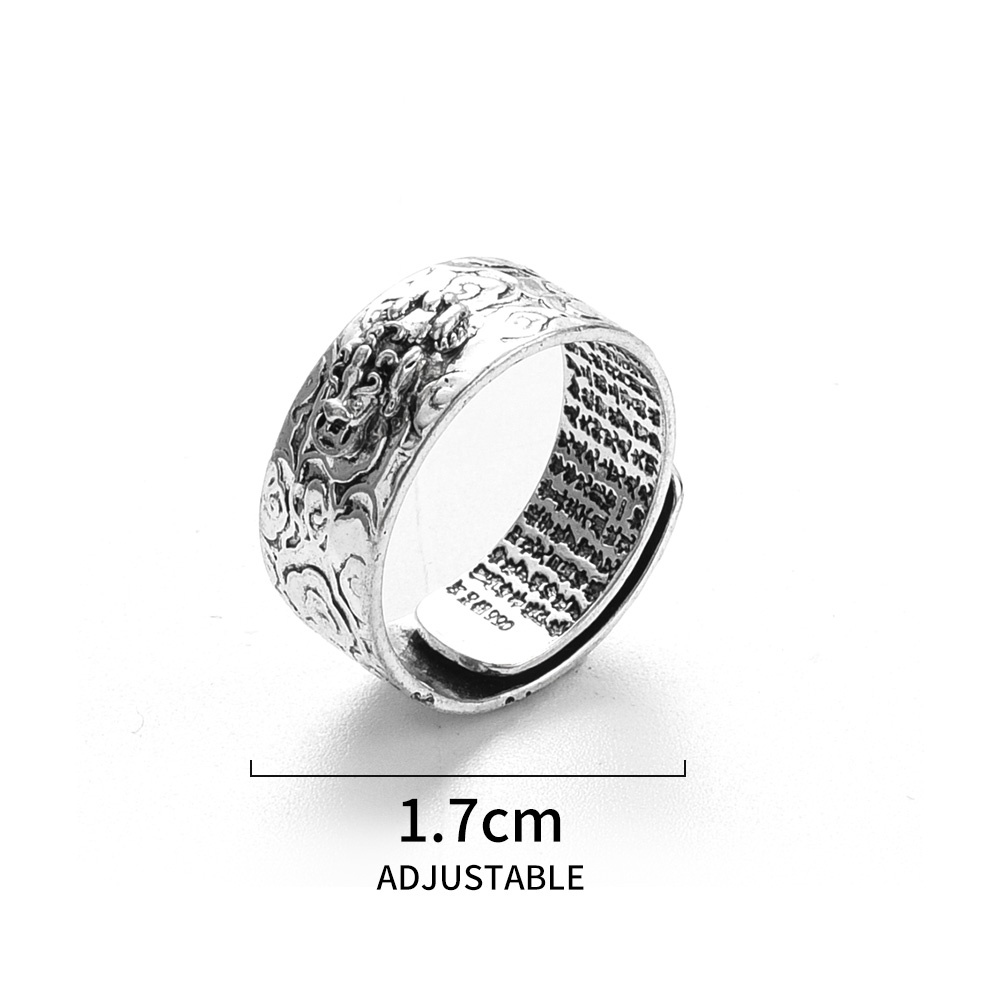 Cincin Model Terbuka Adjustable Desain Hewan Awan Sacred Gaya Antik Untuk Pria Dan Wanita