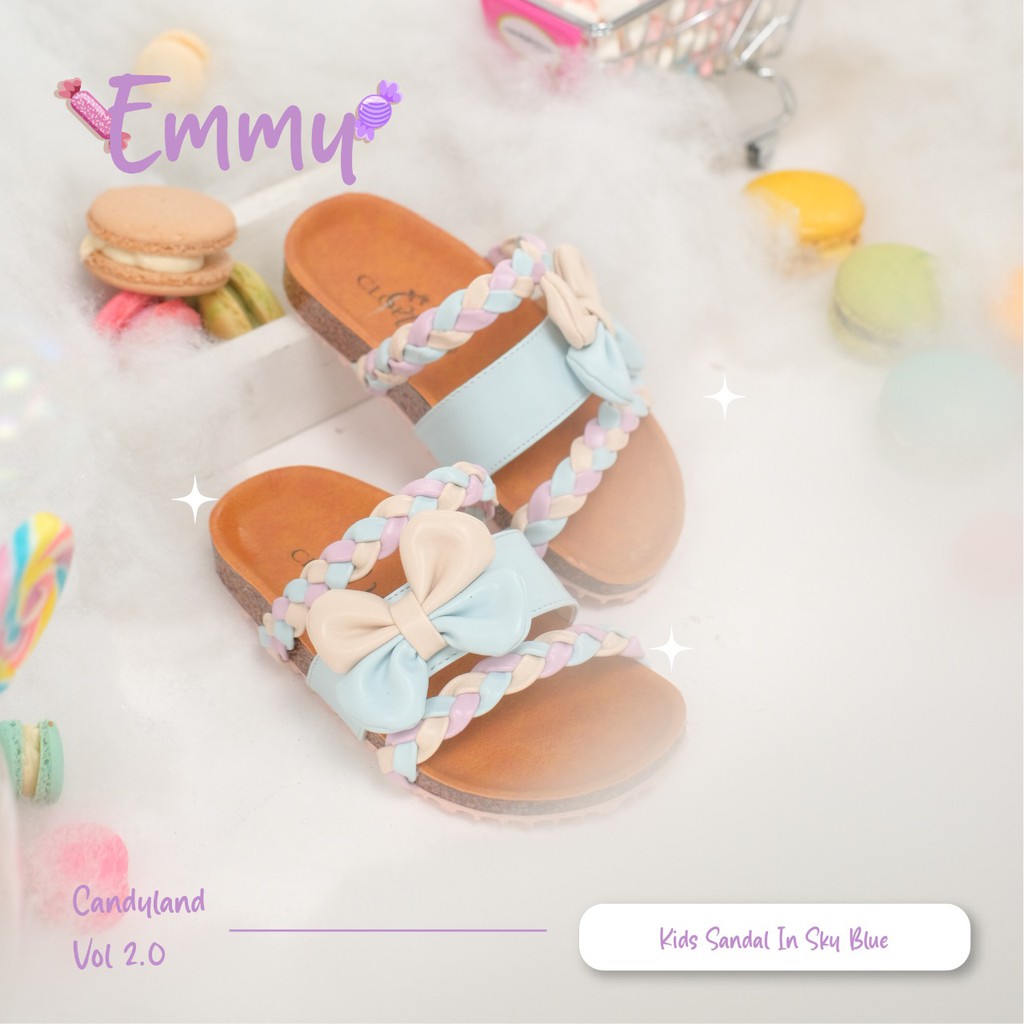CLOEVKIDS - PRE ORDER Emmy Size 22-35 Sandal Kepang Pita Anak Perempuan Slip On Flat Lucu Korean Style
