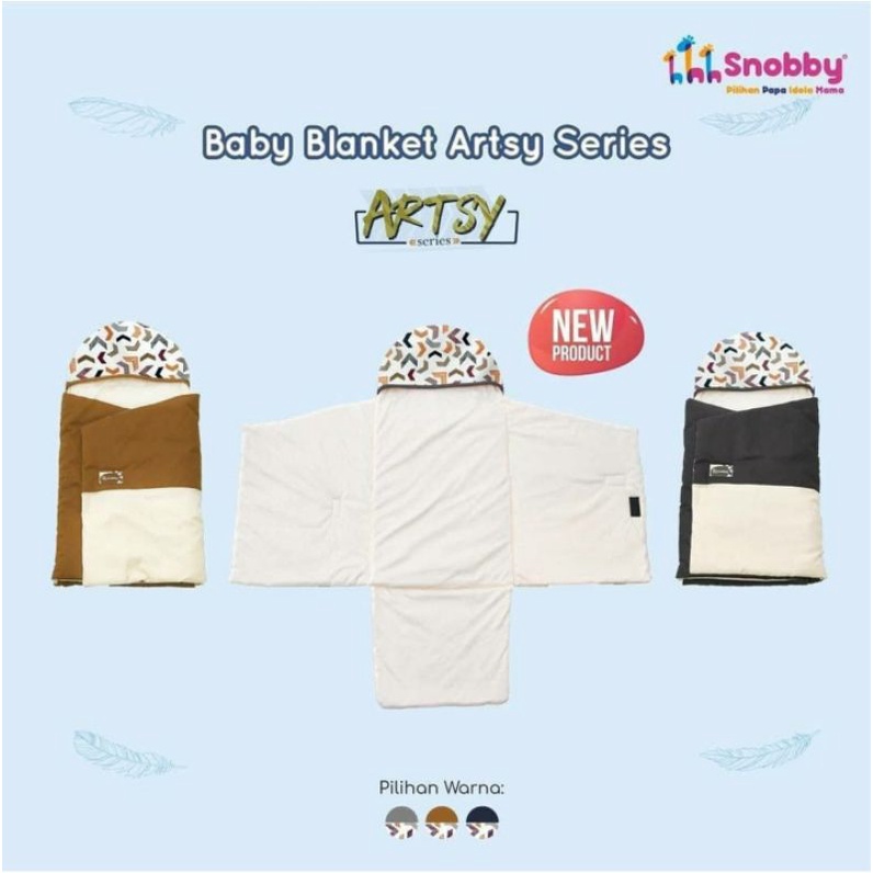 Snobby Baby Blanket Topi Artsy Series Print 0-6 m / Selimut Bayi Newborn / BLANKET TOPI TPB5831