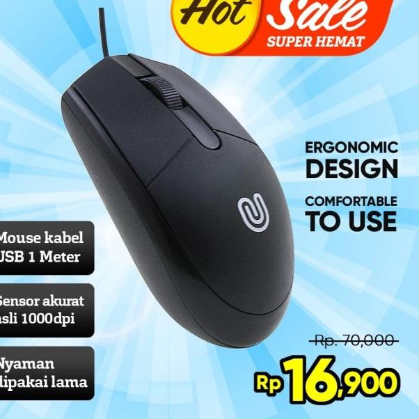 ➮ Optical Mouse G3 Unitech Wired Kabel USB 1000DPI ♛