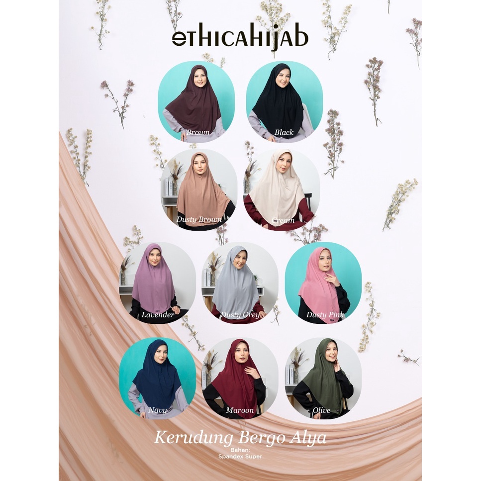 Cod Busana Muslim Bergo Ethica  Kerudung Bergo Alya Termurah Best Seller