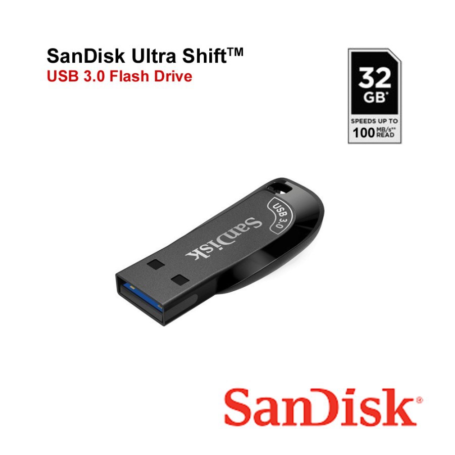 SanDisk Ultra Shift Flashdisk 32GB USB 3.0 CZ410 100MB/s