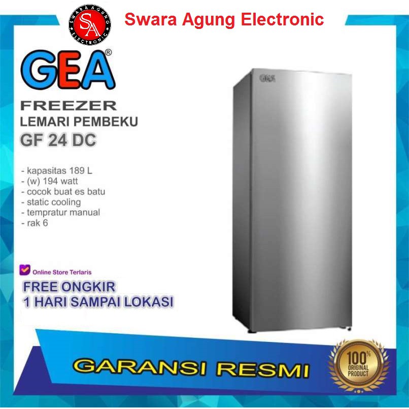 Freezer 6 Rak 189 Liter GEA Type: GF-24DC (Khusus Daerah Medan)