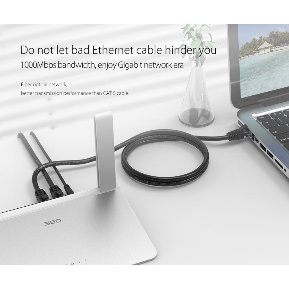 Cable lan ORICO cat 6 3m Ethernet Network Gigabit PUG-C6-30