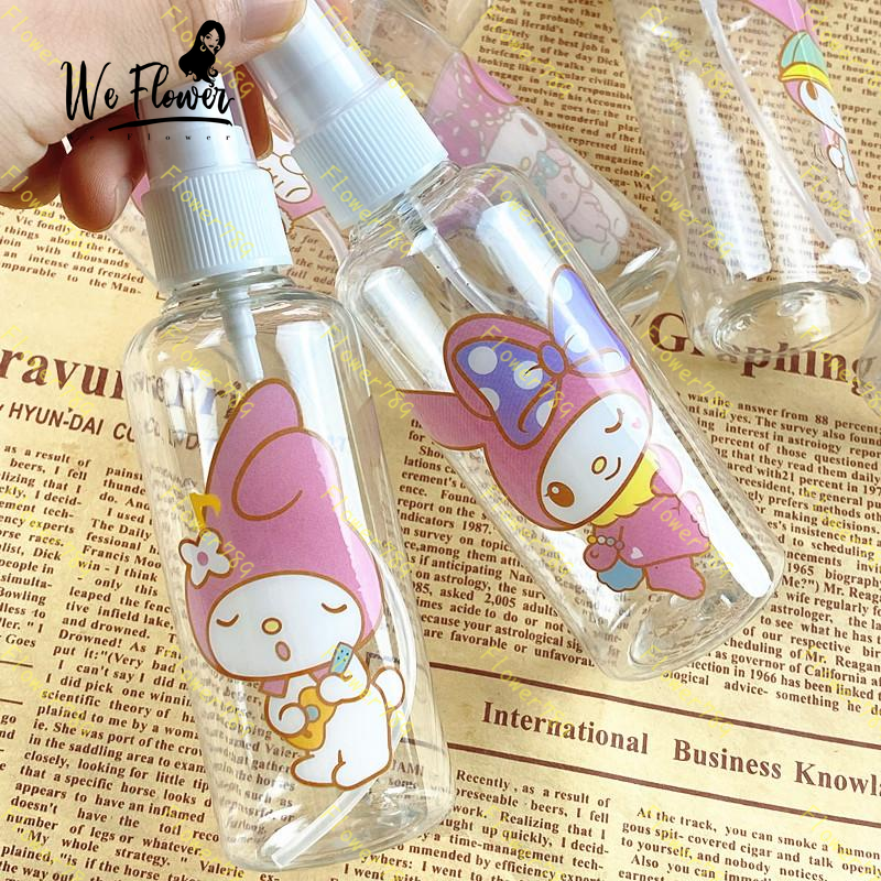 (We) Botol Kosong Bahan Plastik Desain My Melody Kartun Kapasitas 100ml Dapat Diisi Ulang