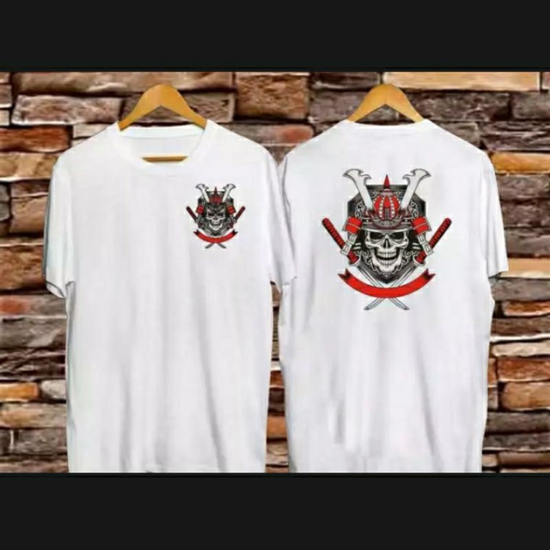 Baju kaos distro pria samurai putih keren