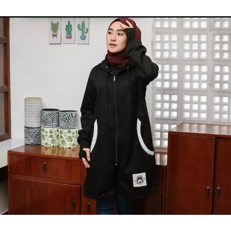 LONG RH Zipper II SWEATER HIJAB II SWEATER WANITA MURAH #LRZ