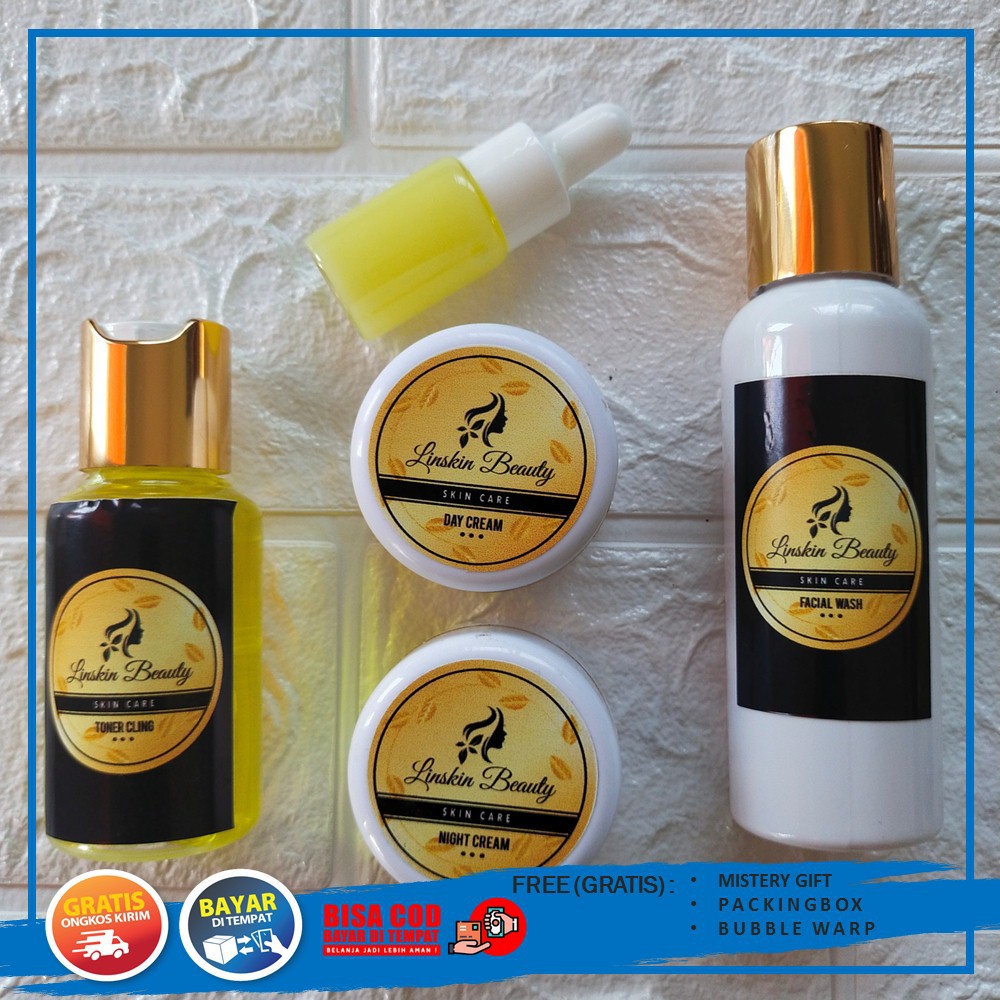 Linskin beauty skincare Paket Komplit Perawatan Cream Pemutih Wajah Glowing (NEW)