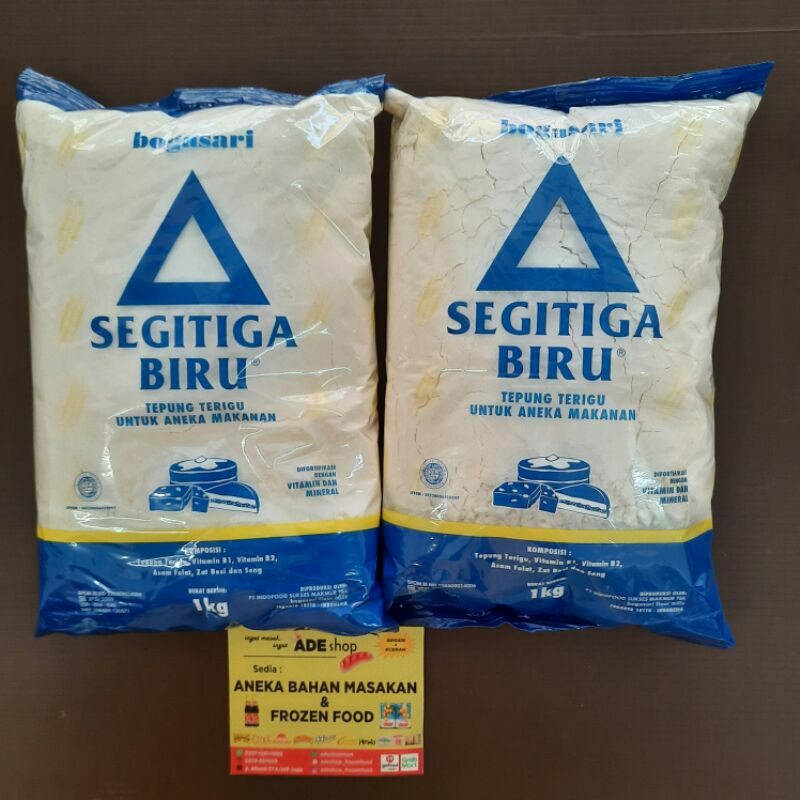 

tepung terigu segitiga biru 1kg ekonomis transparan