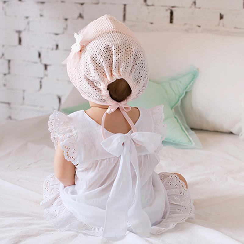 Topi Anak Bayi Perempuan Tudung Hollow Bow Gemes Lucu Photography Instagramable