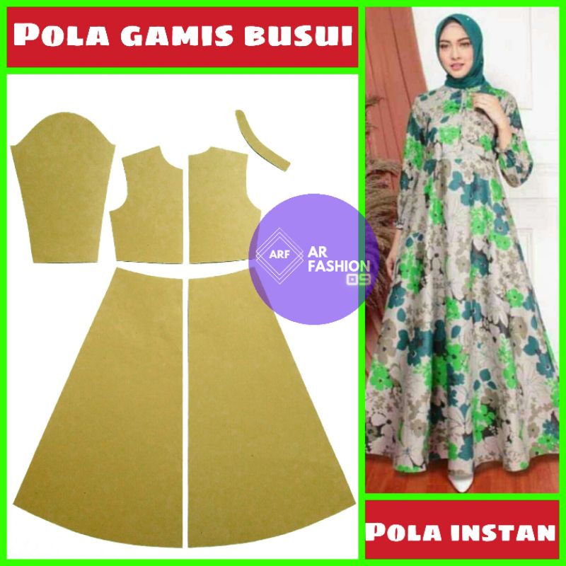 Pola Gamis  Busui A Line  Pola Instan