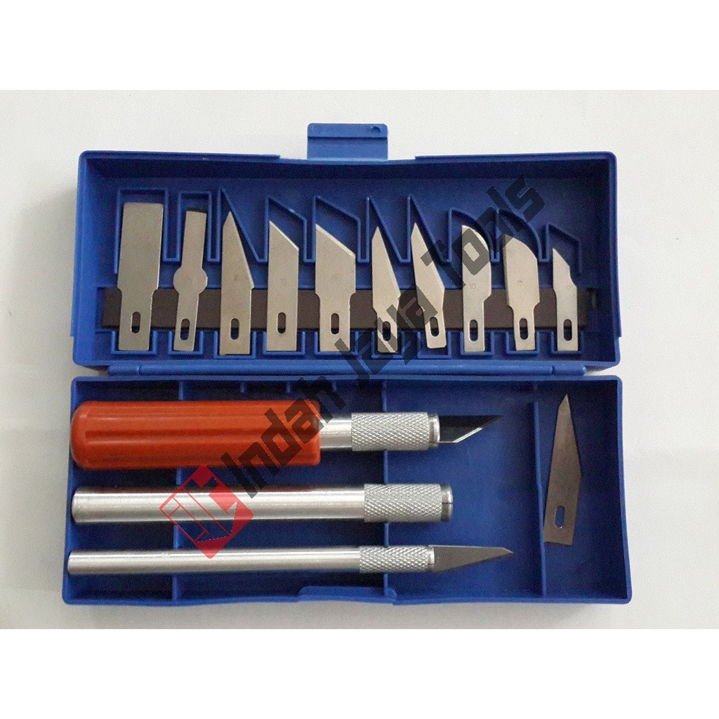 HASSTON 2780-013 Hobby Knife Set 16 Pcs - Pisau Ukir Pahat Kayu Set