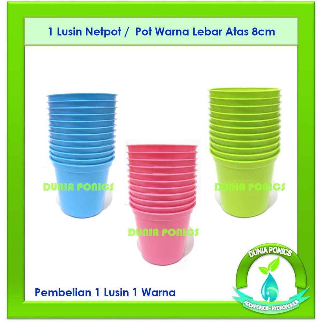 1 LUSIN Pot Netpot Net Pot Warna 8cm Diameter 8 cm Hidroponik Aquaponik dll