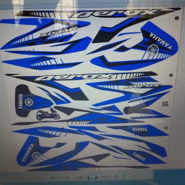 Aerox decal semi full,  hitam biru grfis