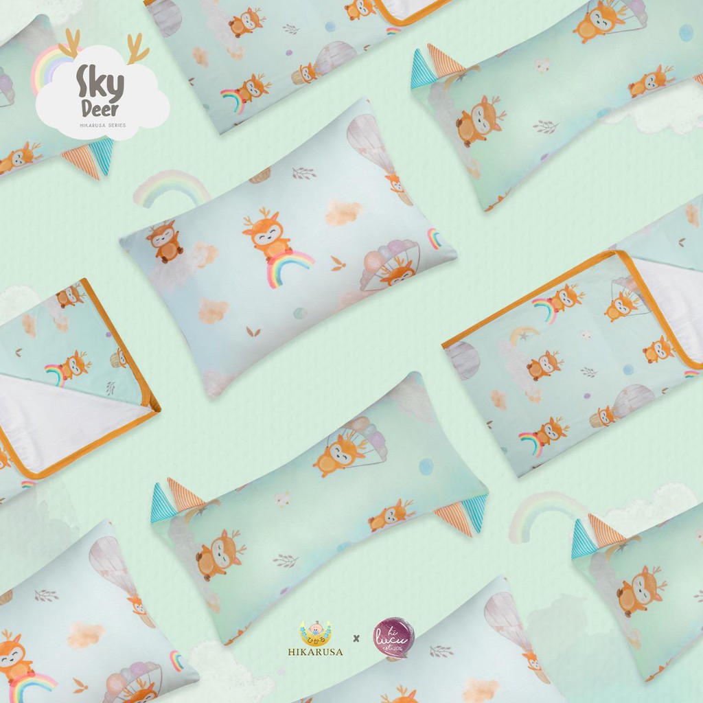 Hikarusa HIKARU SELIMUT Bayi Anak Baby Blanket BAMBOO TENCEL Deer Mushroom Family Snow Sky Deer