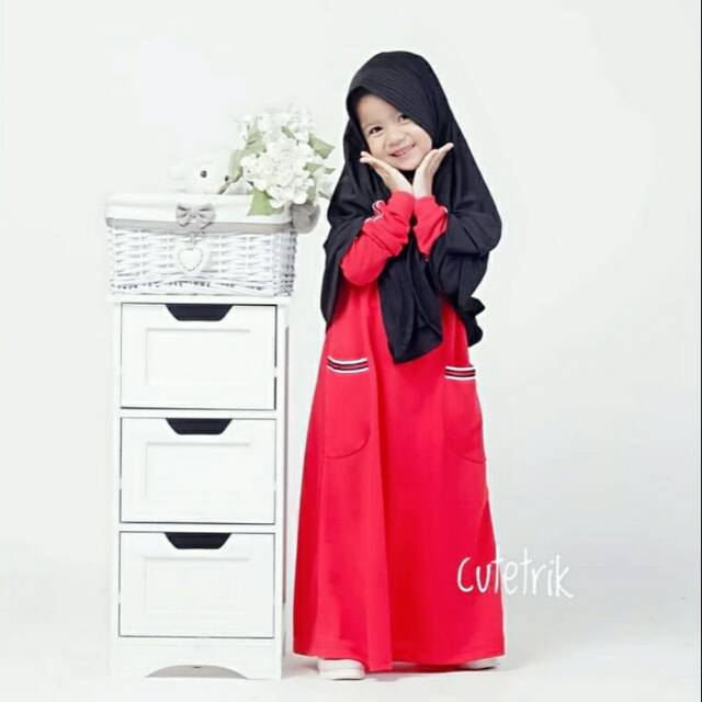 (2-3th) TERMURAH!! PAKAIAN GAMIS BAJU SETELAN ANAK PEREMPUAN SPORTY CASUAL MUSLIM BABY CUTETRIK KAOS