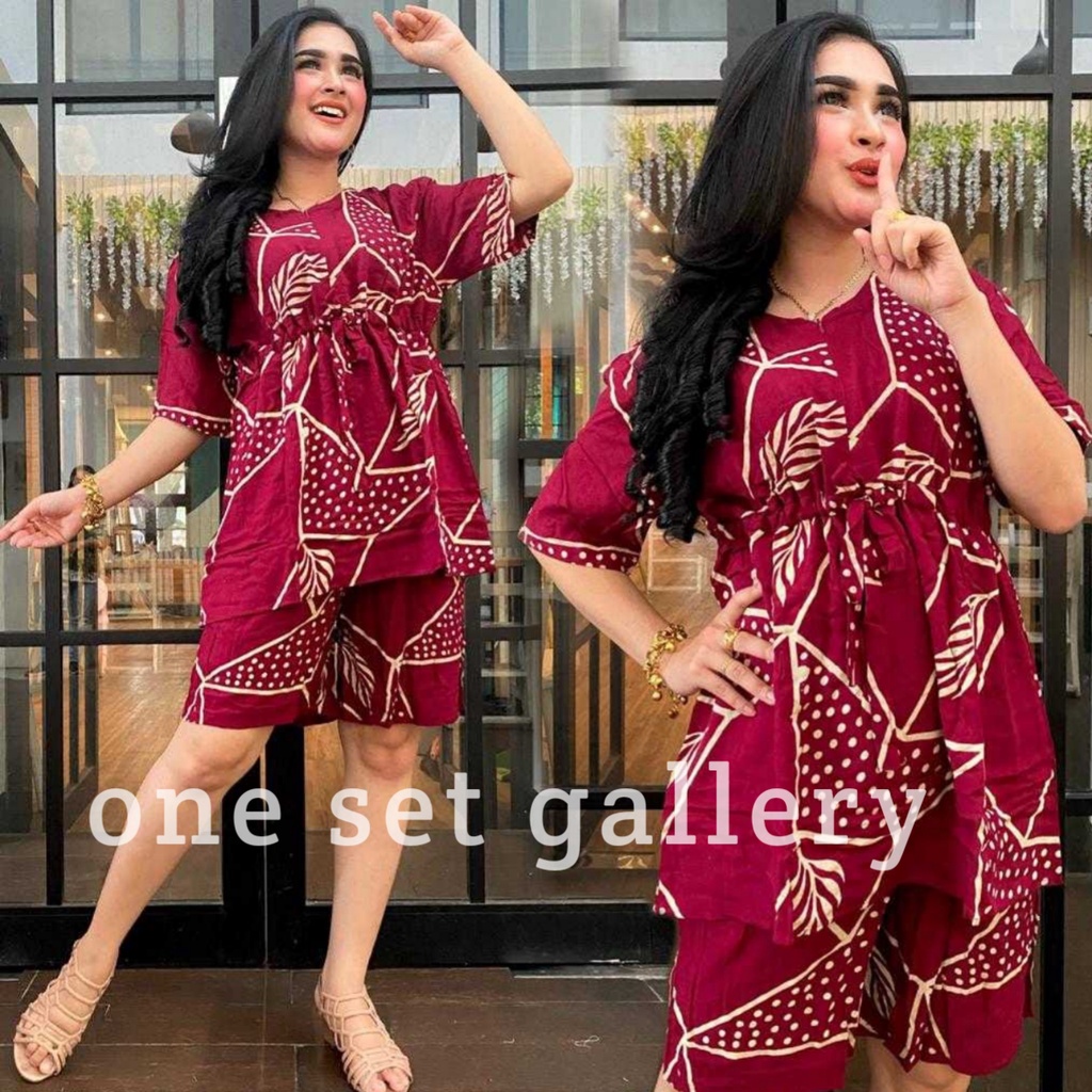 Setelan Pyama Tie dye Pendek Baju Bali 100% Original Dan Berkualitas Butik Harga Konveksi Langsung Bisa COD - one set gallery