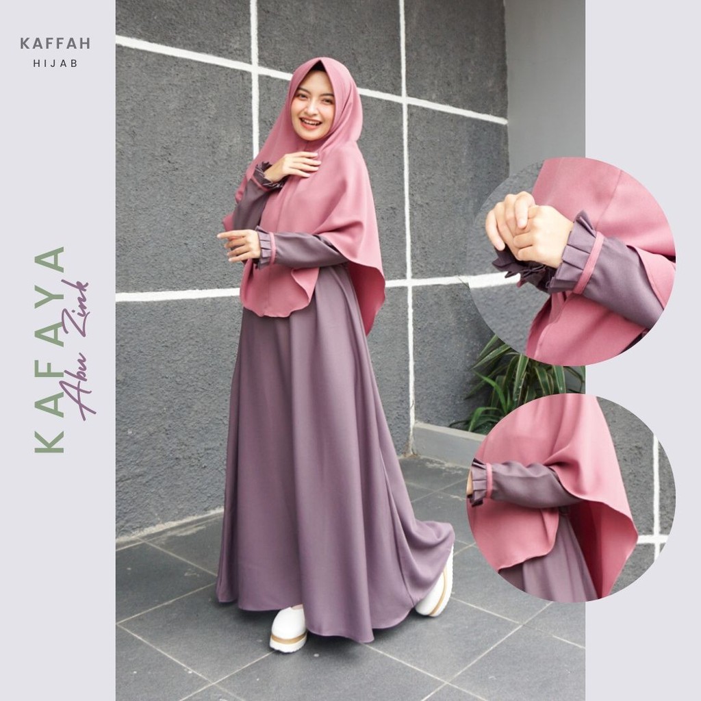 Kaffah Hijab | Set Gamis Jilbab Syari | Kafaya Abu Zink