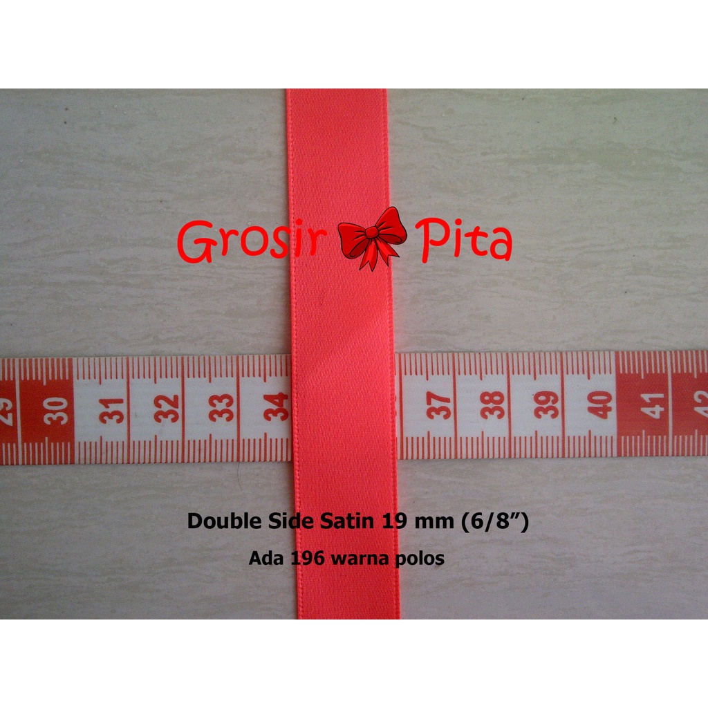 

(25 yard) Pita Double Satin Polos ukuran 1,9 cm (6/8 inch) | Pita Import Premium | Toko Bahan Craft | Grosir Pita
