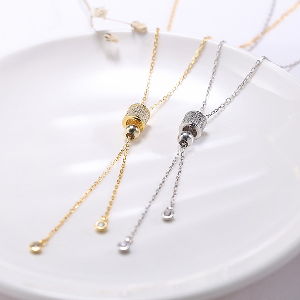 Hu Hu Hu Hu Hu Alat Bantu Pasang Kacamata♡ Kalung Rantai Lapis Silver Adjustable Dengan Liontin Electroplated Untuk Wanita