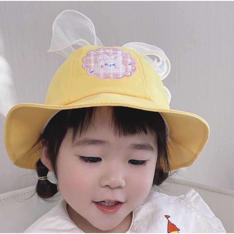 1 2 3 tahun Topi Bucket Anak Balita Perempuan Model Lovely Rabbit