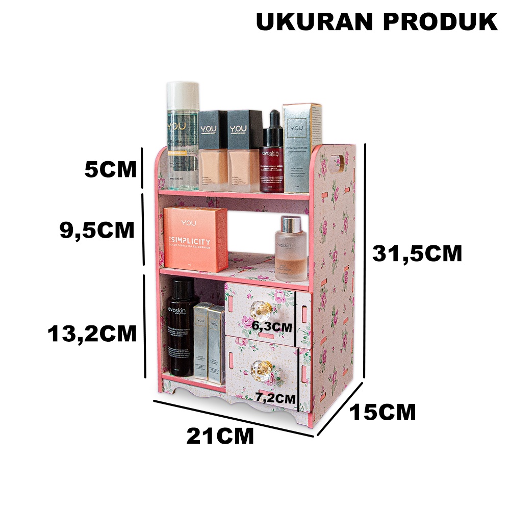 Alfaindo Rak Kosmetik Serbaguna Minimalis Portable Storage Makeup MDF - LC