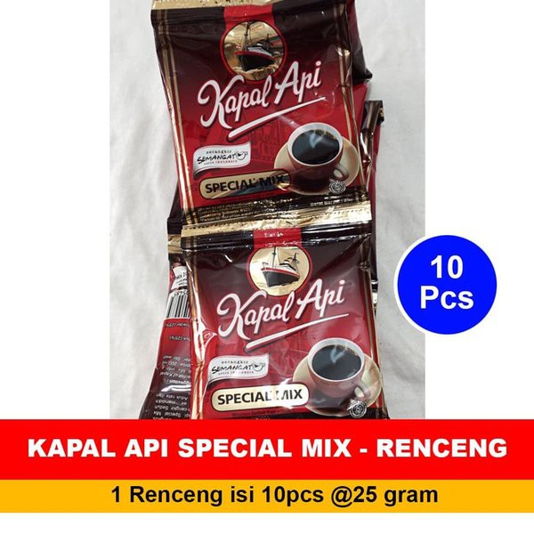 

Kapal Api Special Mix Sachet 25gr per Renceng (10 Sachet)