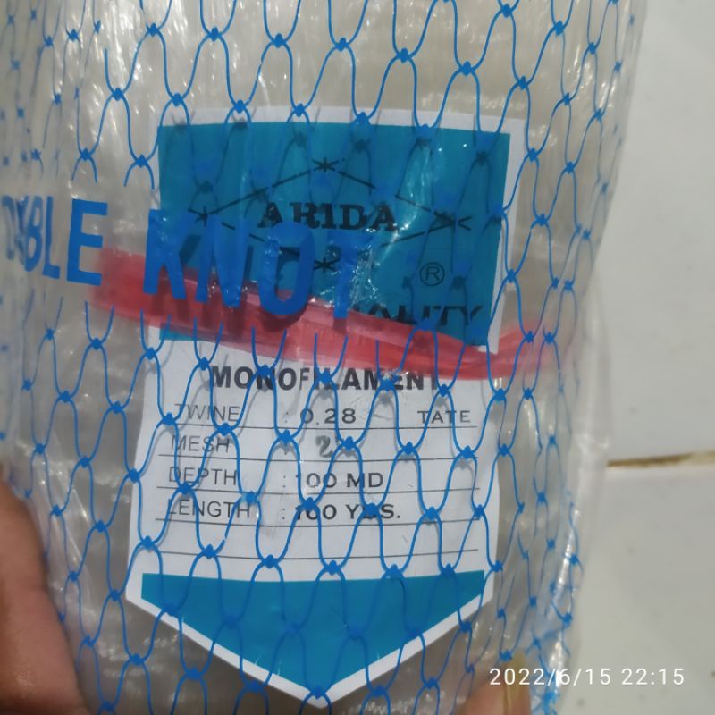 jaring ikan merk arida 2inch benang 0.28