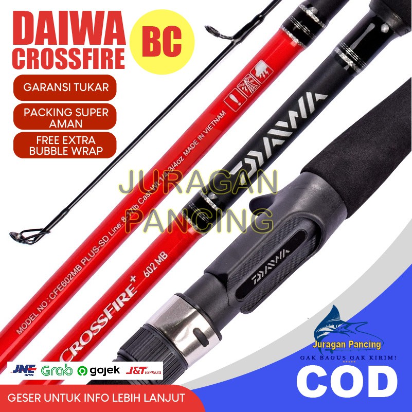 JORAN DAIWA CROSSFIRE BAITCASTING ROD BC CARBON KARBON 8-17LB 1.8M 602 180CM LAUT PREMIUM