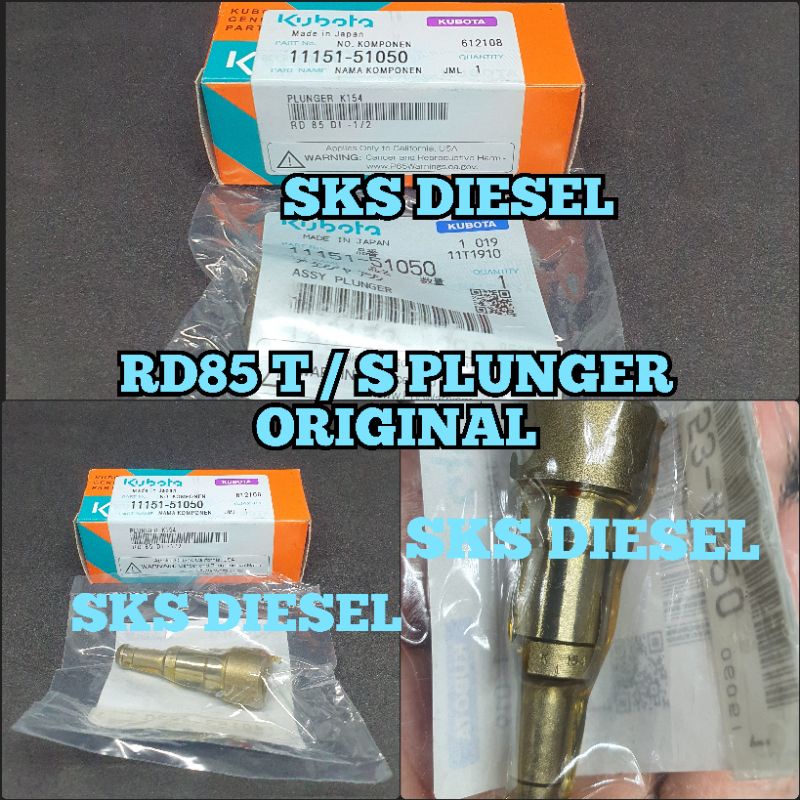 RD75 RD85 DI 1T 2T 1S 2S Plunger Plunyer Bospom Mesin Diesel Kubota Original