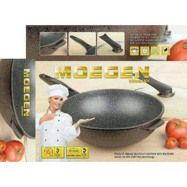 Panci Mogen Anti Lengket Marble Coating - Moegen Germany 30Cm - Wok Hc CH333 Panci Mogen Anti Lengke