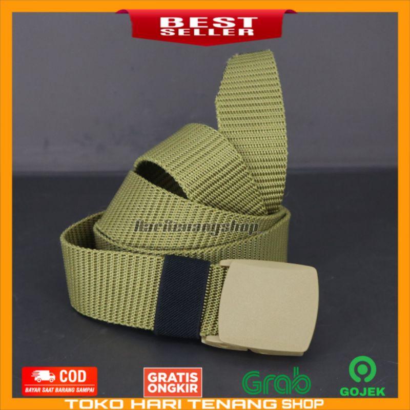 Ikat pinggang pria bahan Nylon kanvas kepala plastik anti metal detector/sabuk pria canvas Nylon/Gesper Tactical military import