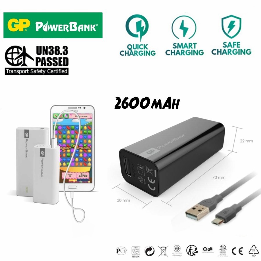 PROMO GP Powerbank Fast Charge Power Bank Dual Output Real Capacity