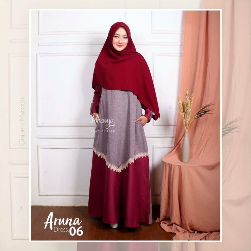 Gamis Busui Polos Cantik Aruna Dress by Khaiya