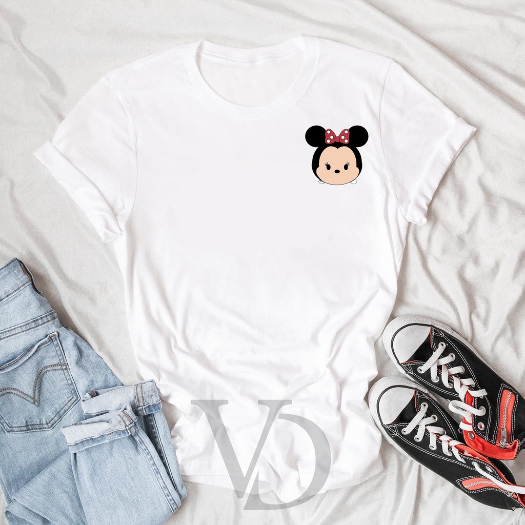 BISA COD KAOS MINNIE DISNEY TSUM TSUM/ ATASAN KAOS ATASAN UNISEX  BAJU LENGAN PENDEK / TUMBLR TEE