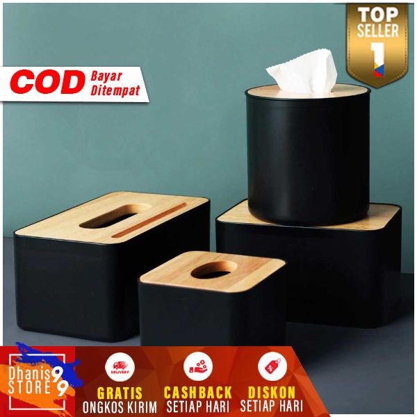 Kotak Tisu Kayu Multifungsi Box Tissue Minimalis Tempat Penyimpanan Tissu Meja Kantor Ruangan Rumah