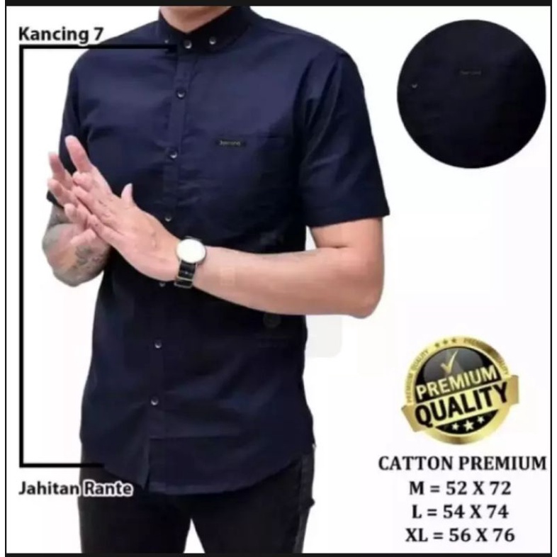 BS cod kemeja pria lengan pendek terbaru2021/hem pria murah warna navy/kemeja pria warna navy