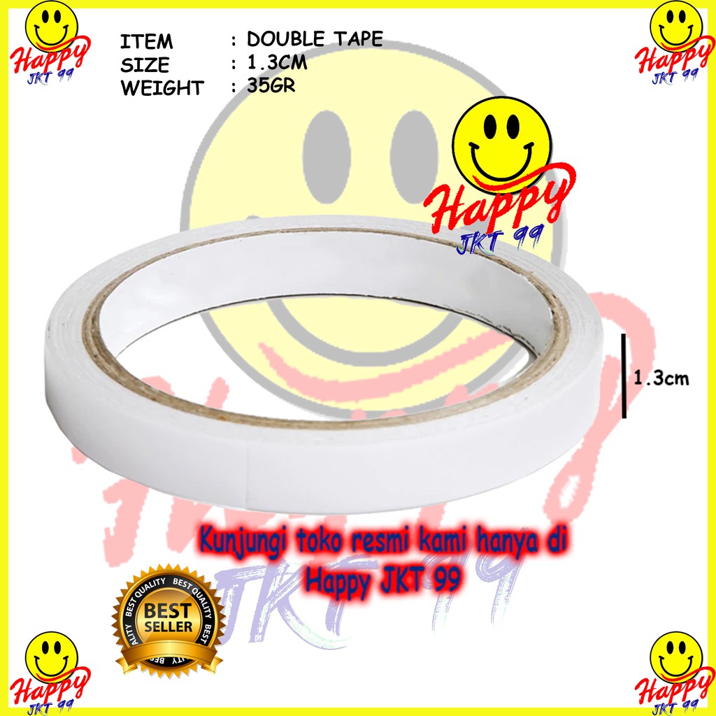 [ HAPPY JKT 99 ] ISOLASI DOUBLE TAPE SOLVENT 1.3CM X 12M