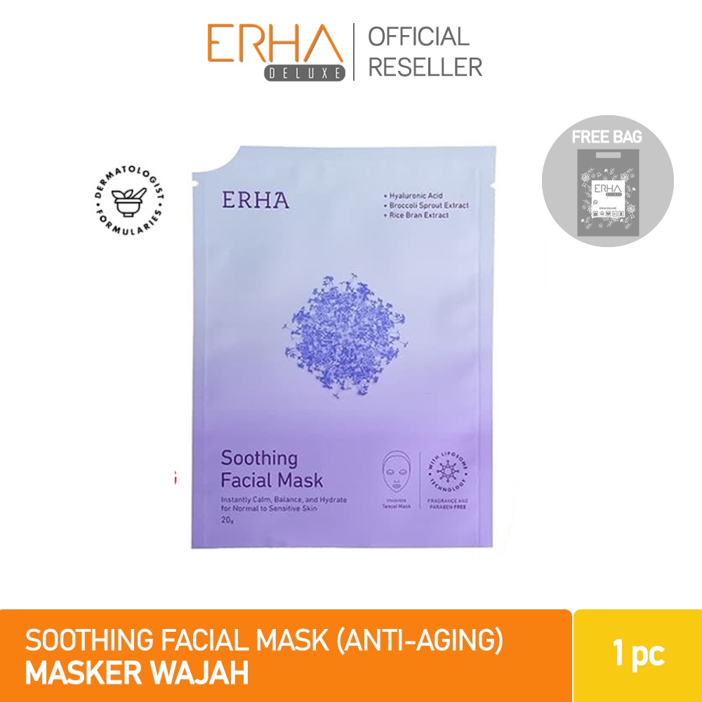 ERHA Masker Wajah Sensitif - Soothing Facial Mask 1 pcs / BPOM