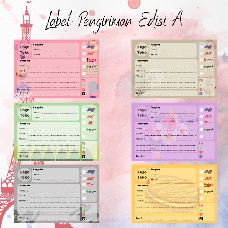 

[Edisi A] Stiker Pengiriman, Label Pengiriman lucu, Stiker Alamat Pengiriman, Label Alamat Olshop