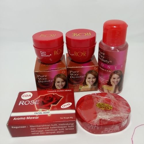 krim rose / Cream Rose pure way beauty BPOM paket toner original